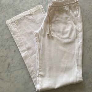 Roxy Women’s Oceanside White Linen Drawstring Pants